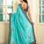 blue color embroidery work viscose rayon fabric beautiful ceremonial saree