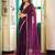 wine color fancy designer swarovski work organza fabric beautiful ceremonial saree