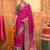 pink  premium silk blend blend saree with woven zari & thread work | unstitched rich brocade blous