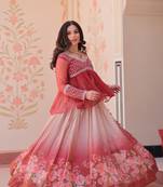 Gajri Color Cosmos Flower Printed Lehenga Top