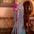 grey patola silk blend saree with traditional motifs & zari/contrast border | unstitched blouse
