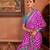 bold pink patola silk blend saree with traditional motifs & zari/contrast border | unstitched blouse