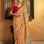 musturd patola silk blend saree with traditional motifs & zari/contrast border | unstitched blouse