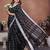 black color linen cotton fabric woven checks designer trendy ethnic saree