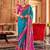 majestic turquoise rani banarasi patola saree with unstitch blouse