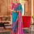 majestic turquoise rani banarasi patola saree with unstitch blouse