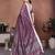purple color linen cotton fabric woven checks designer trendy ethnic saree