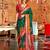 red and green banarasi patola saree with unstitch blouse 