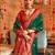 red and green banarasi patola saree with unstitch blouse 