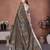 brown color linen cotton fabric woven checks designer trendy ethnic saree