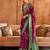 wine   banarasi patola saree with unstitch blouse