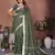 mahendi color linen cotton fabric woven checks trendy ethnic saree