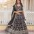 Black Color Viscose Jacquard Embroidered Sequins Work Lehenga Choli With Dupatta