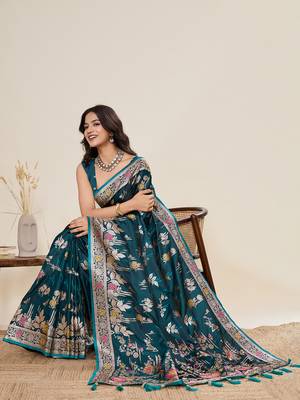 rama wevon zari meenakari ethnic partywear saree 3