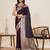 wine color satin silk blend fabric wevon jari designer graceful partywear saree