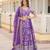 Purple Color Viscose Jacquard Embroidered Sequins Work Lehenga Choli With Dupatta