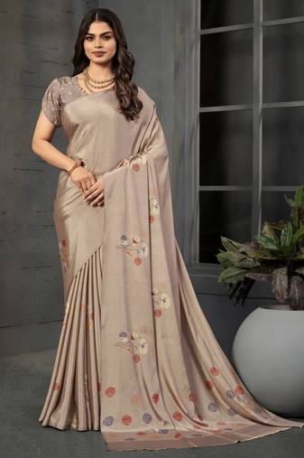 abstract printed crepe art silk saree with printed blouse