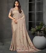 abstract printed crepe art silk saree with printed blouse