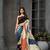 abstract printed crepe art silk saree with printed blouse