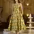 Yellow jacquard woven floral fit & flare midi dress