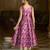 Pink jacquard woven floral fit & flare midi dress