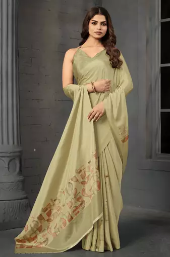 abstract printed crepe art silk saree with printed blouse