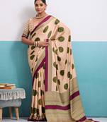 olive color beautiful ceremonial wear satin art silk saree