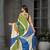abstract printed crepe art silk saree with printed blouse