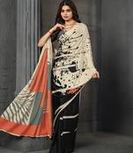 abstract printed crepe art silk saree with printed blouse