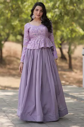 Levender Color Vichitra silk blend Lehenga Choli
