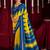 yellow & blue color ikkat art silk fabric designer zig zag printed traditional party looks saree
