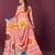 abstract printed crepe art silk saree with printed blouse