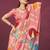 abstract printed crepe art silk saree with printed blouse