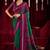 rani pink & green color ikkat art silk fabric designer zig zag printed traditional party looks saree