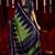 olive green & navy blue color ikkat art silk fabric designer zig zag printed traditional party looks saree