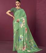 abstract printed crepe art silk saree with printed blouse