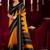 yellow & black color ikkat art silk fabric designer zig zag printed traditional party looks saree