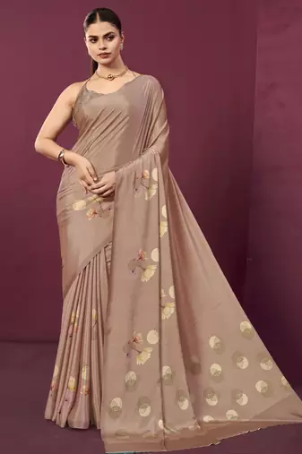 abstract printed crepe art silk saree with printed blouse