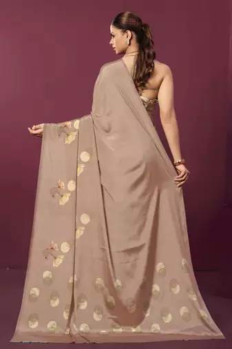 abstract printed crepe art silk saree with printed blouse