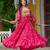 Pink Faux Georgette Kutchi Patchwork Semi Stitched Gown for Women | Vibrant Festival Wear Gown