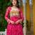 Pink Faux Georgette Kutchi Patchwork Semi Stitched Gown for Women | Vibrant Festival Wear Gown
