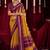 mustard & wine color ikkat art silk fabric designer zig zag printed traditional party looks saree