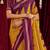 mustard & wine color ikkat art silk fabric designer zig zag printed traditional party looks saree
