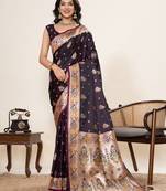 wine color wine fabric wevon meenakari sophisticated ceremonial saree
