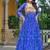 Blue Faux Georgette Kutchi Patchwork Semi Stitched Gown for Women | Traditional Festival Wear Gown