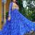 Blue Faux Georgette Kutchi Patchwork Semi Stitched Gown for Women | Traditional Festival Wear Gown