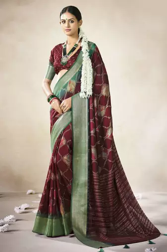 red color beautiful girlie woven designer saree