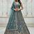 Fetching Firozi Zari Zal, Multi thread and Dori, Metalic Sequins, Diamond work Orgenza wedding lehenga for women