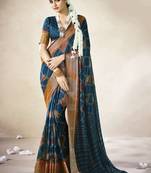 teal color beautiful girlie woven saree