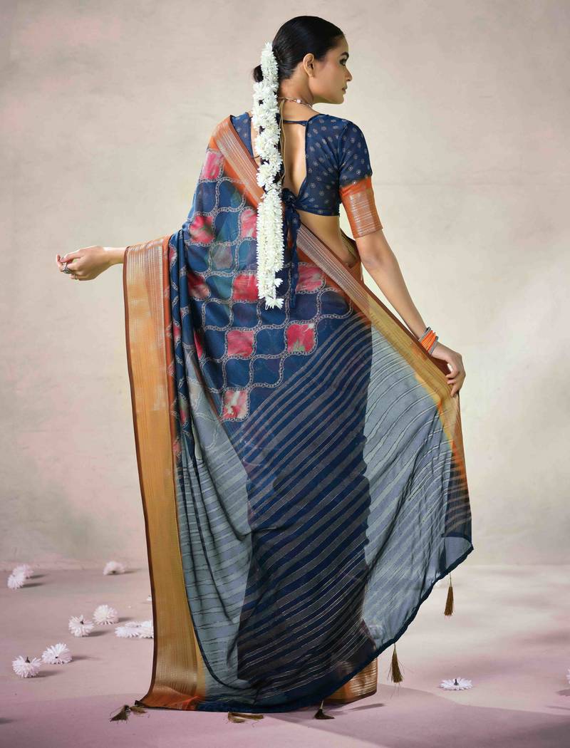 teal color beautiful girlie woven designer saree